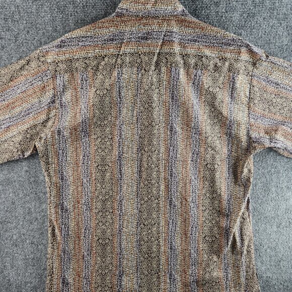 Tori Richard USA Made Medium Short Sleeve Geometric Colorful Hawaii Cotton Point - Picture 15 of 16